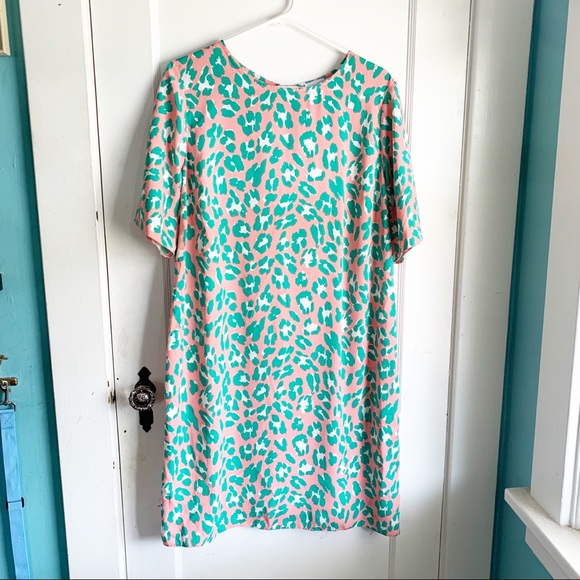 ASOS Curve Dresses & Skirts - ASOS Curve Dress Short Sleeve Shift Green Leopard Print Size 16